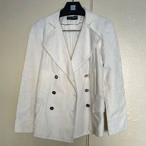 Dolce & Gabbana White Double-Breasted Women's Jacket